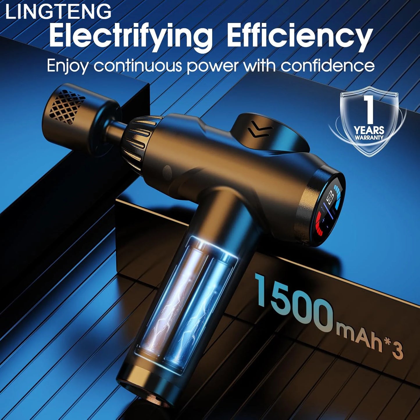 LINGTENGMassage gun with hot and cold functions, deep tissue massage gun, back and neck massager, muscle percussion massager, handheld massager, 7 massage heads, comes with storage case, Christmas gift, birthday gift, sports