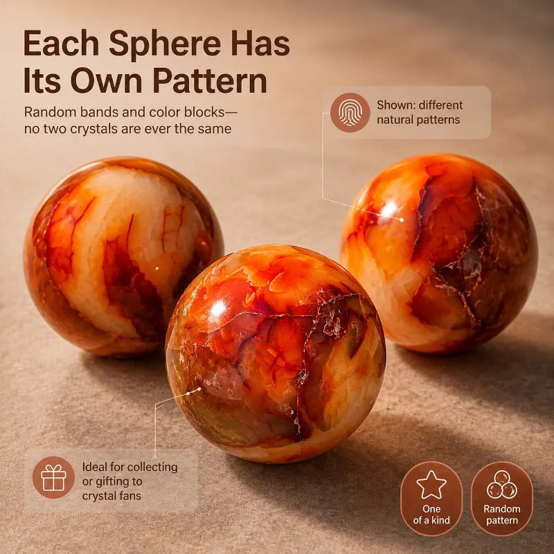 High quality natural red agate balls, red chalcedony balls with quartz texture, random styles, perfect home decoration art collection, unique Easter Valentine's Day gifts, ideal choice for crystal enthusiasts