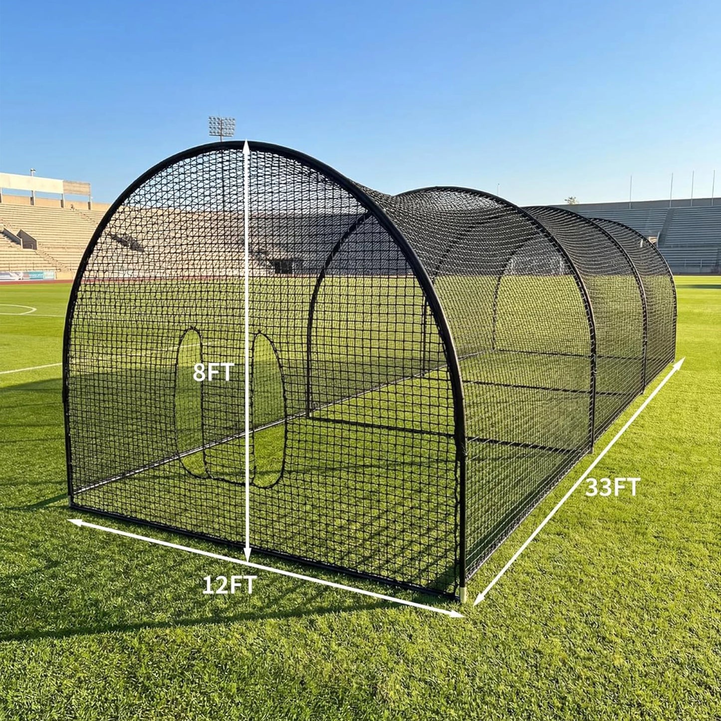 33FT/22FT Baseball Batting Cage With Frame & Net, Outdoor Hitting Pitching Training Net For Backyard Softball Golf Practice Set