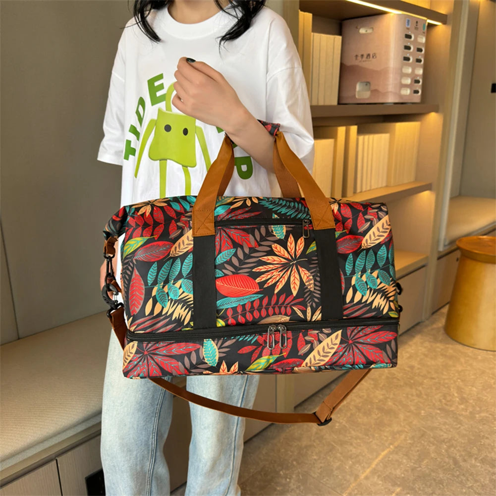 Women Weekender Duffel Bag Waterproof Fitness Storage Handbag Large Capacity Everyday Overnight Bag Female Yoga Handbag