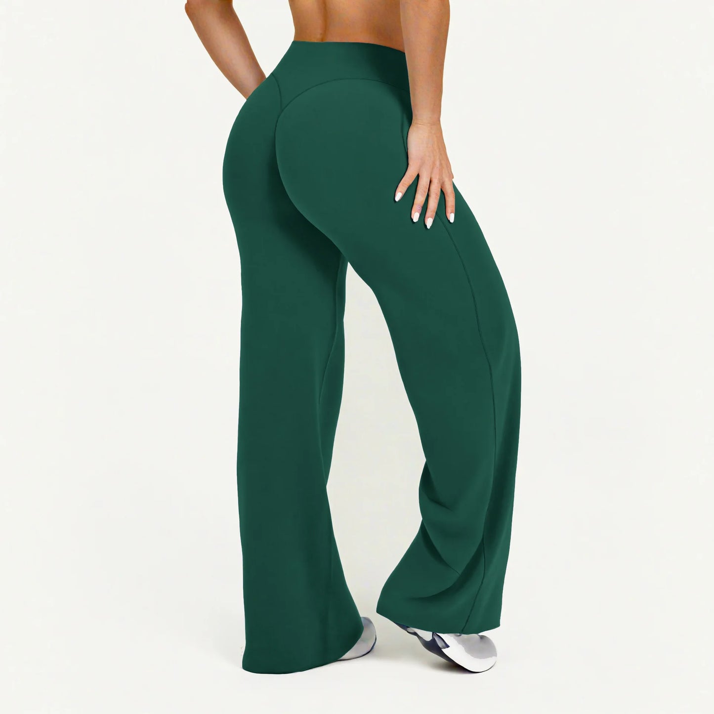 NCLAGEN SoftMotion Straight Leg Bottoms Women's Mid-Waist Yoga Pants GYM Leggings Naked Feel Pilates Running Sports Trousers