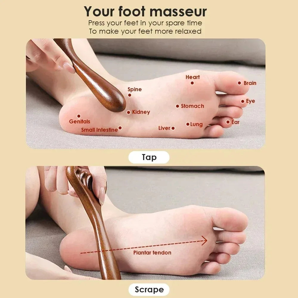 Natural Golden Sandalwood Five-Claw Scalp Massager Gua Sha Tool Back Scratcher Spa Handheld Meridian Massage Comb Hair Care 2035