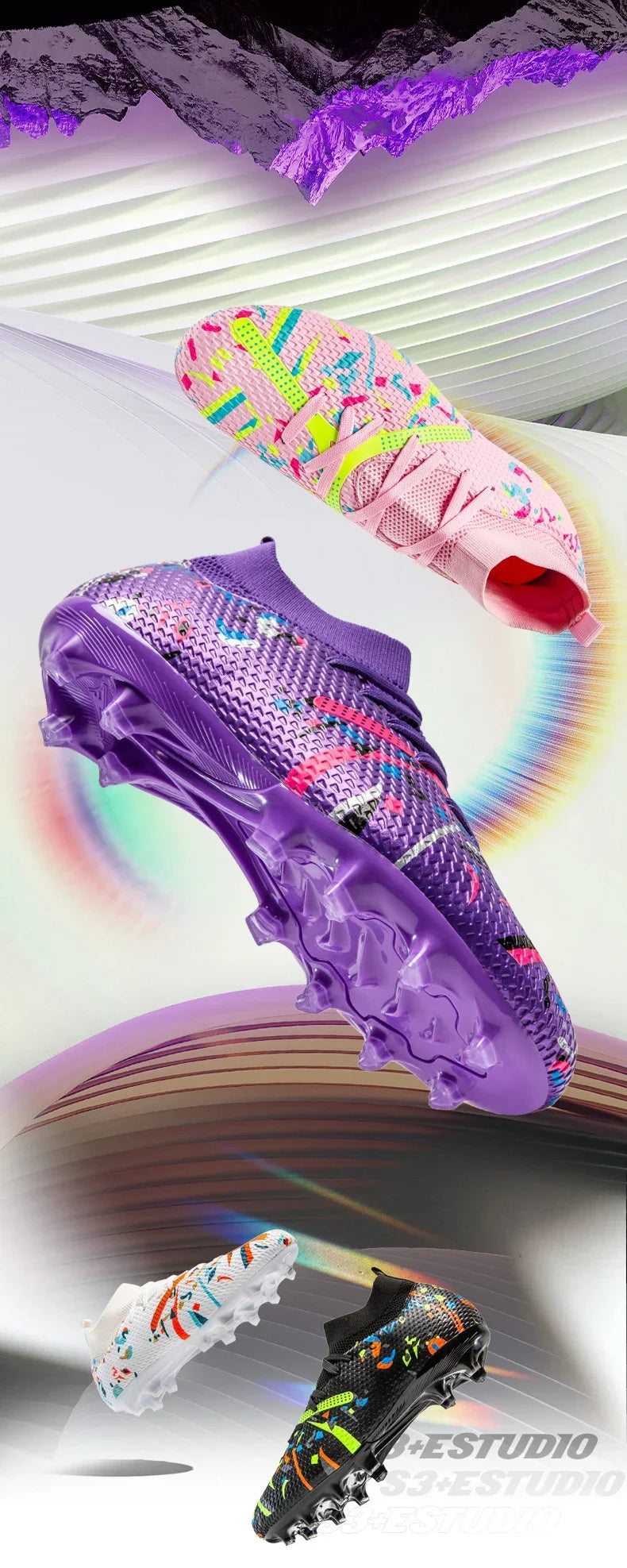 New Men Football Boots Match Sneakers Soccer Shoes Non-Slip Professional Training Shoes Grass Outdoor Sport Ultralight Unisex