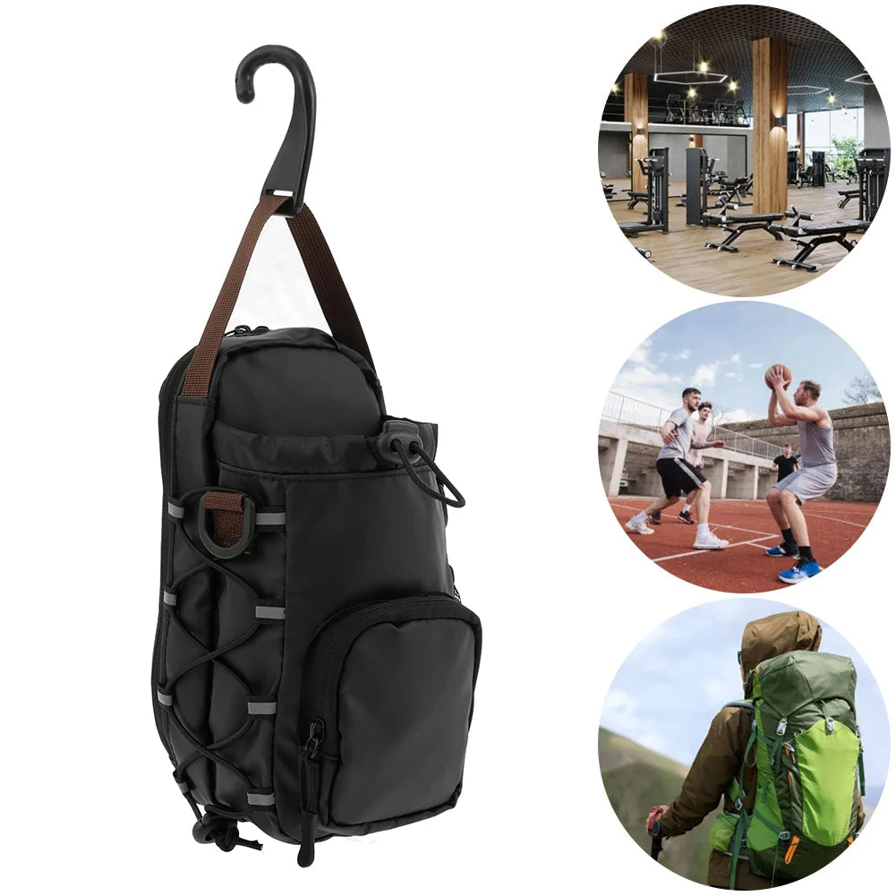 Magnetic Gym Sling Bag with Water Bottle Holder Gym Chest Pouch Gym Bottle Carrier Bag for Men Women Gym Accessories Organizer