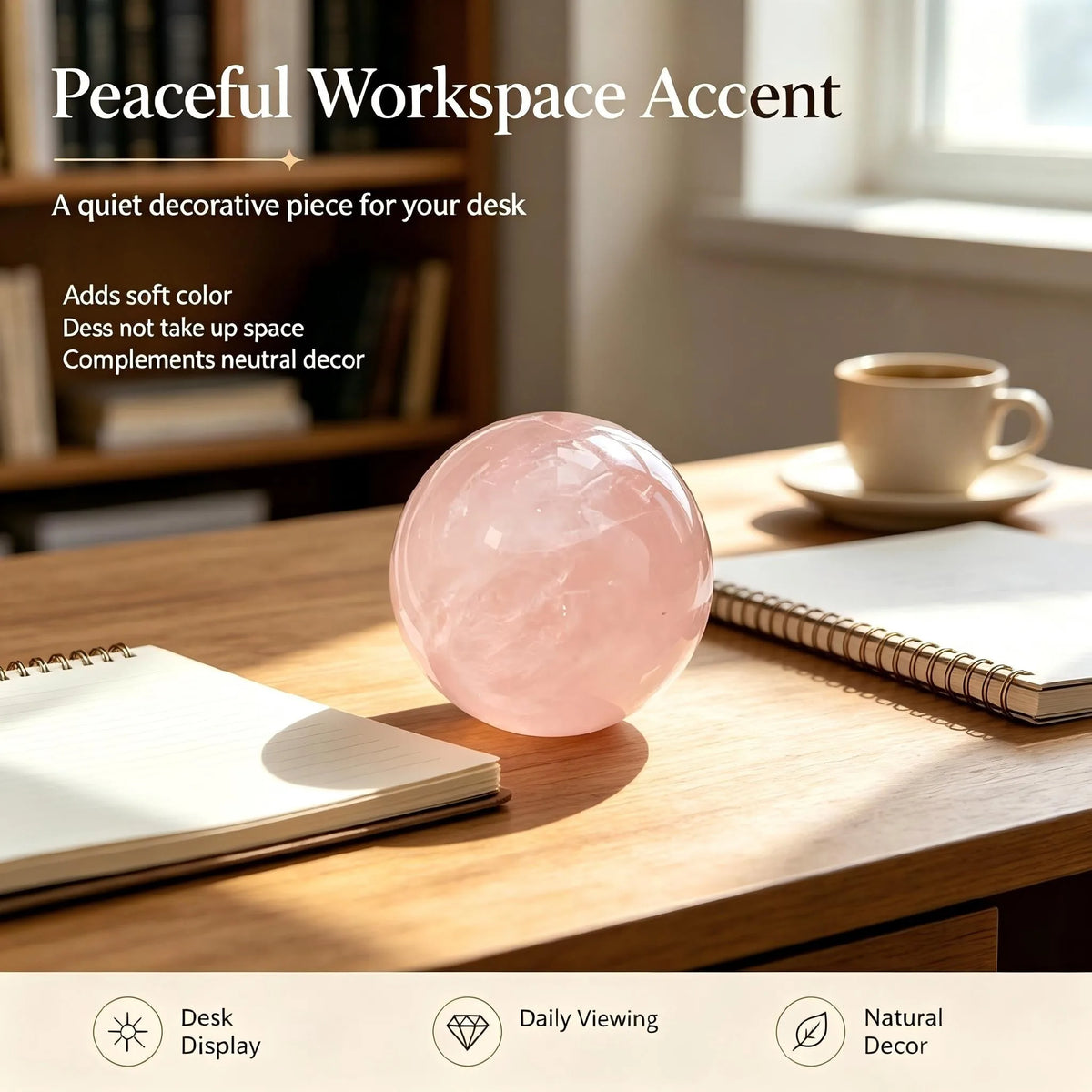 Random style rose quartz ball, polished natural crystal ball, suitable for home office wedding decoration, the best holiday gift for Valentine's Day, Christmas, Thanksgiving, and graduation day, unique gift