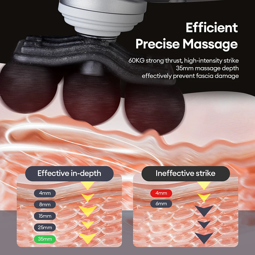42 Heads Fascia Gun Wireless Vibration Body Massage Gun 9 Speed Red Light Deep Tissue Muscle Relax Massager for Gym Office Home