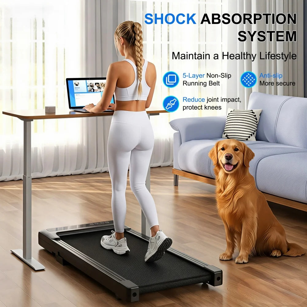 Foldable Treadmill 6% Incline 3.8mph/6kph Walking Pad for Home Treadmills LCD Screen 2.5HP Motor Exercise Machine Max 300lbs
