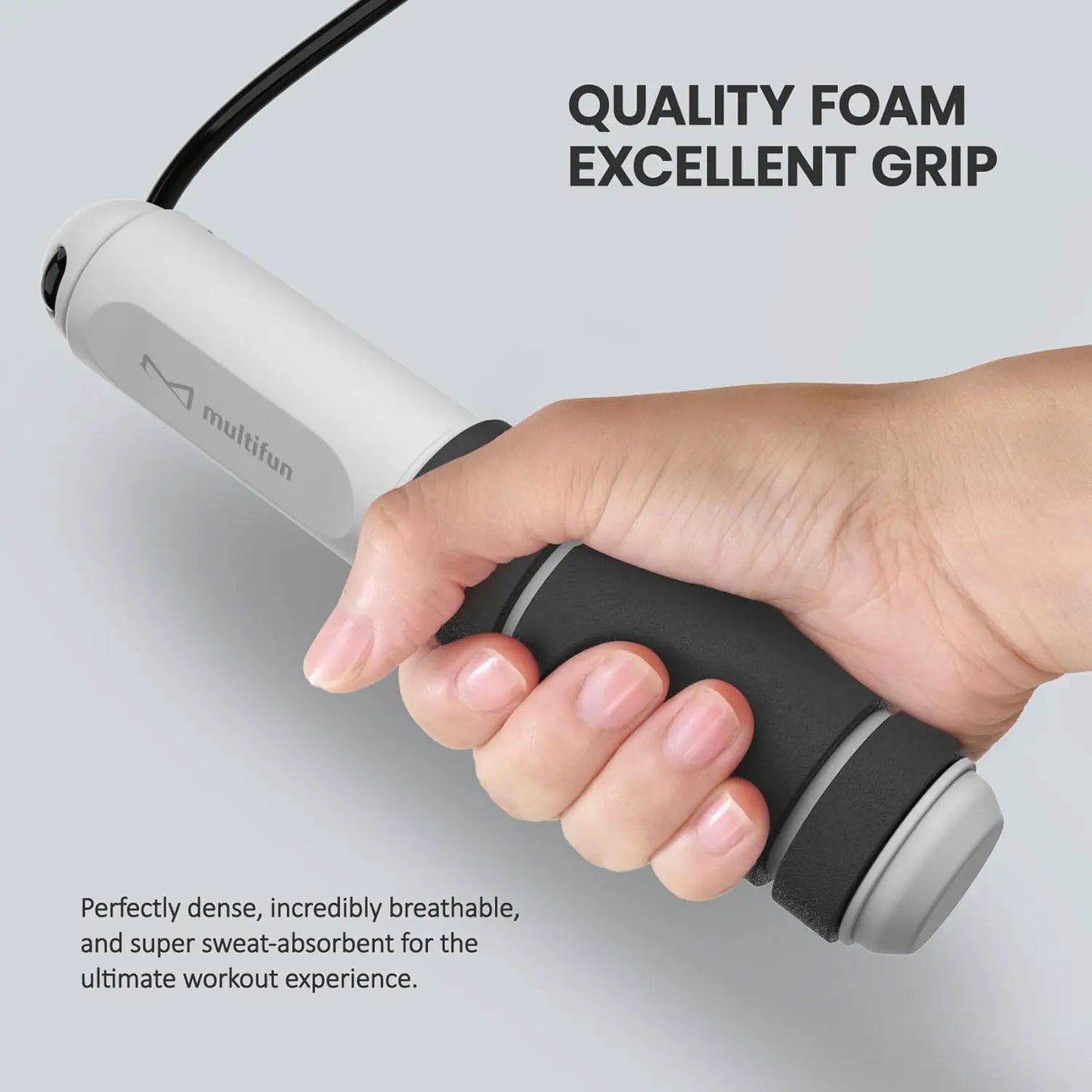 Smart Jump Rope with Counter & Timer - Adjustable Speed, Anti-Slip Handles for Fitness, Weight Loss, Boxing, MMA