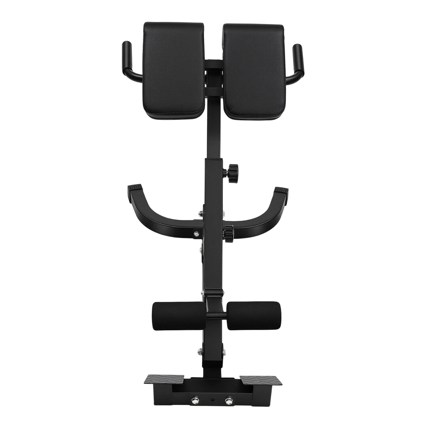 Back Extension Roman Chair Steel Frame Foldable Hyperextension Bench 5 Incline Angles 8 Adjustable Abdominal Pad Length 150Kg Load Capacity Multi-functional Core Workout Bench Anti-slip Handle Pedal Home Gym Fitness Equipment