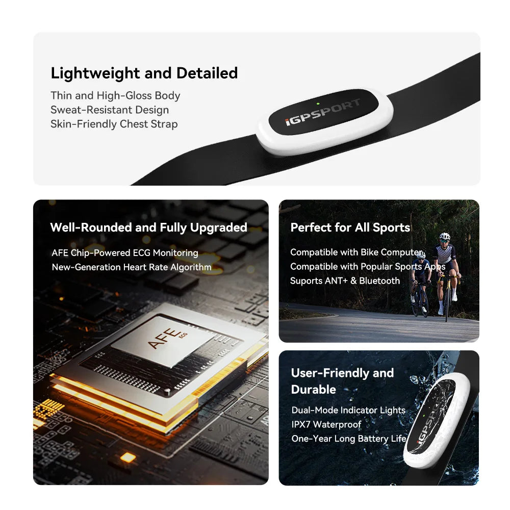 iGPSPORT HR50 Heart Rate Monitor Chest Strap Fitness Running Sport Heart Rate Sensor for Gym Cycling
