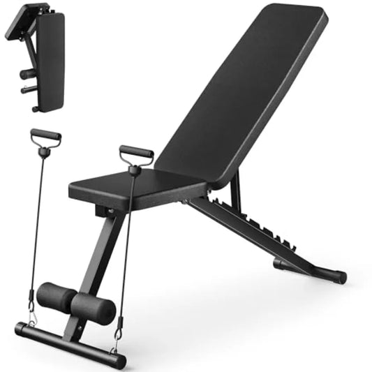 Adjustable Weight Bench for Home Gym, Foldable Workout Bench for Full Body Fitness Dumbbell Exercise, 600LBS Incline Decline Fl