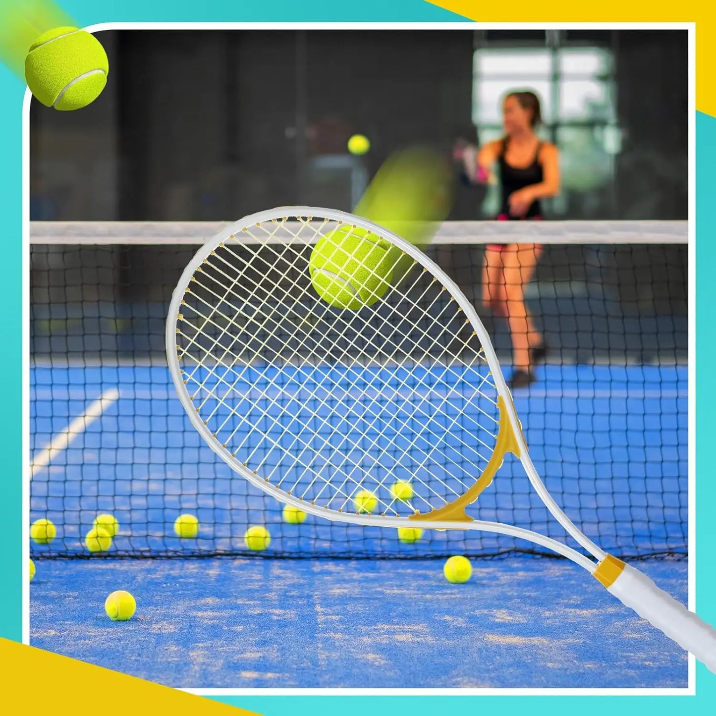 4 Pcs Tennis Rackets for Adults Recreational 4 Players 27 Inch Tennis Racquets Lightweight Tennis