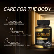 AHETE 8-in-1 Shilajit Capsules - Sports & Health Supplement Capsules With Shilajit, Indian Ginseng, Rhodiola Rosa, Cordyceps.