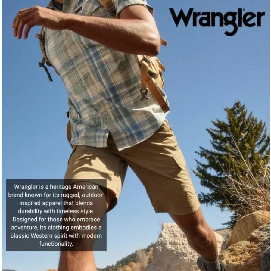 Wrangler Big and Tall Men's Twill Casual Half-Elastic Shorts, 9-Inch Inseam, Classic Structured Fit