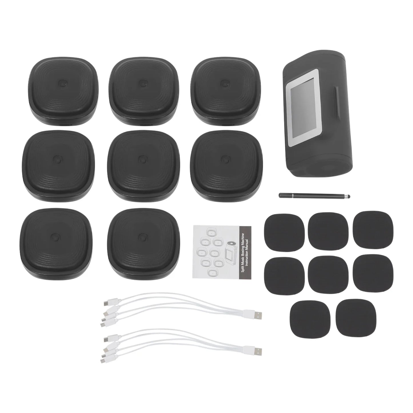 6/8 Music Boxing Machine Split Target Fitness Equipment Bluetooth Wall Target Sandbag Agility Reaction Training for Home