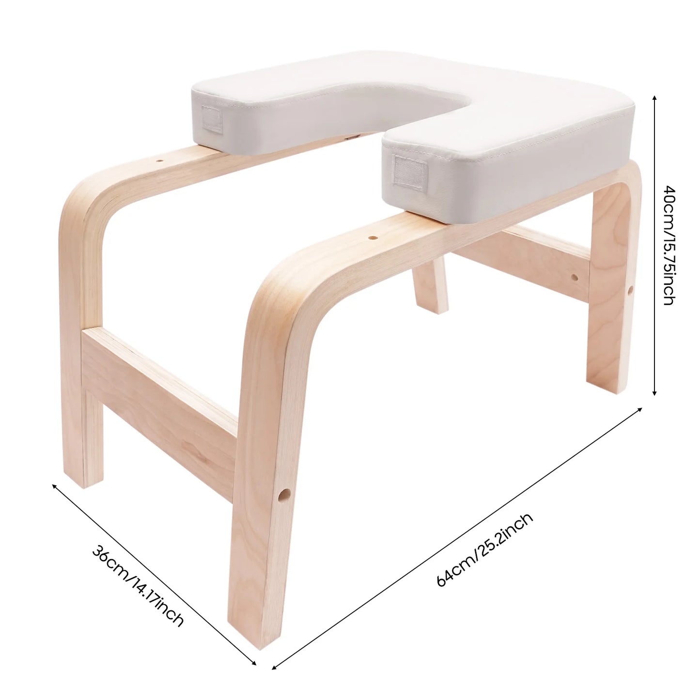 Yoga Headstand Bench Inversion Stool 440lbs Capacity U Shape Cushion Detachable T Block for Headstand Shoulderstand Handstand Practice Home Gym White