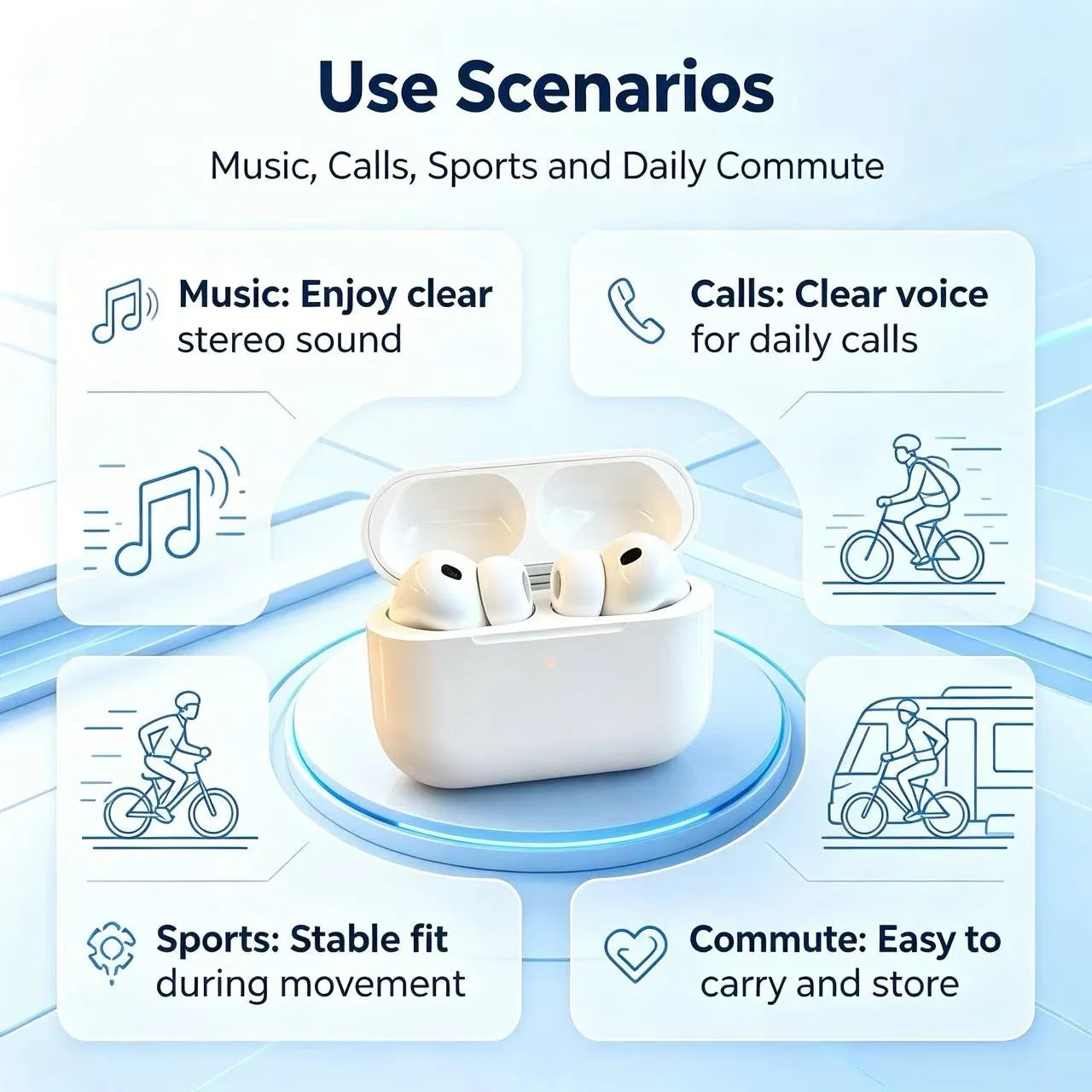 [Pro3] Sports Wireless Earbuds ANC Noise Cancelling Bluetooth Headphones Real-Time Heart Rate Monitor Sweatproof HiFi Stereo Earphones For Running Gym Office All Bluetooth