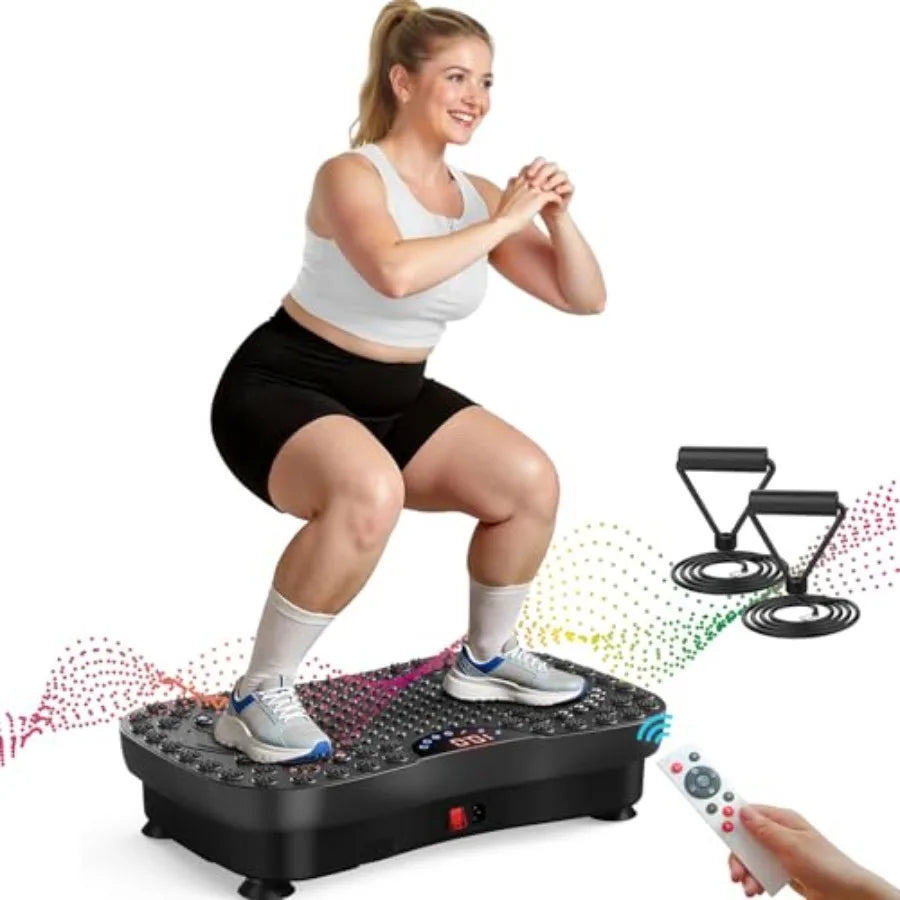 Vibration Plate Fitness Platform for Home Gym Use ABS Plastic Body in Black 3D Vibration Technology for Lymphatic Drainage Full