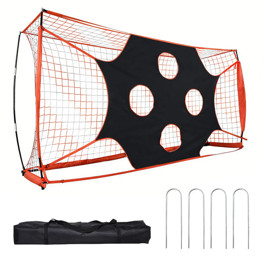 12x6 Ft Foldable Soccer Goal Folding Soccer Goal Target Net With 10 Highlighted Scoring Zones | for Park, Beach, Backyard, Playground, Garden