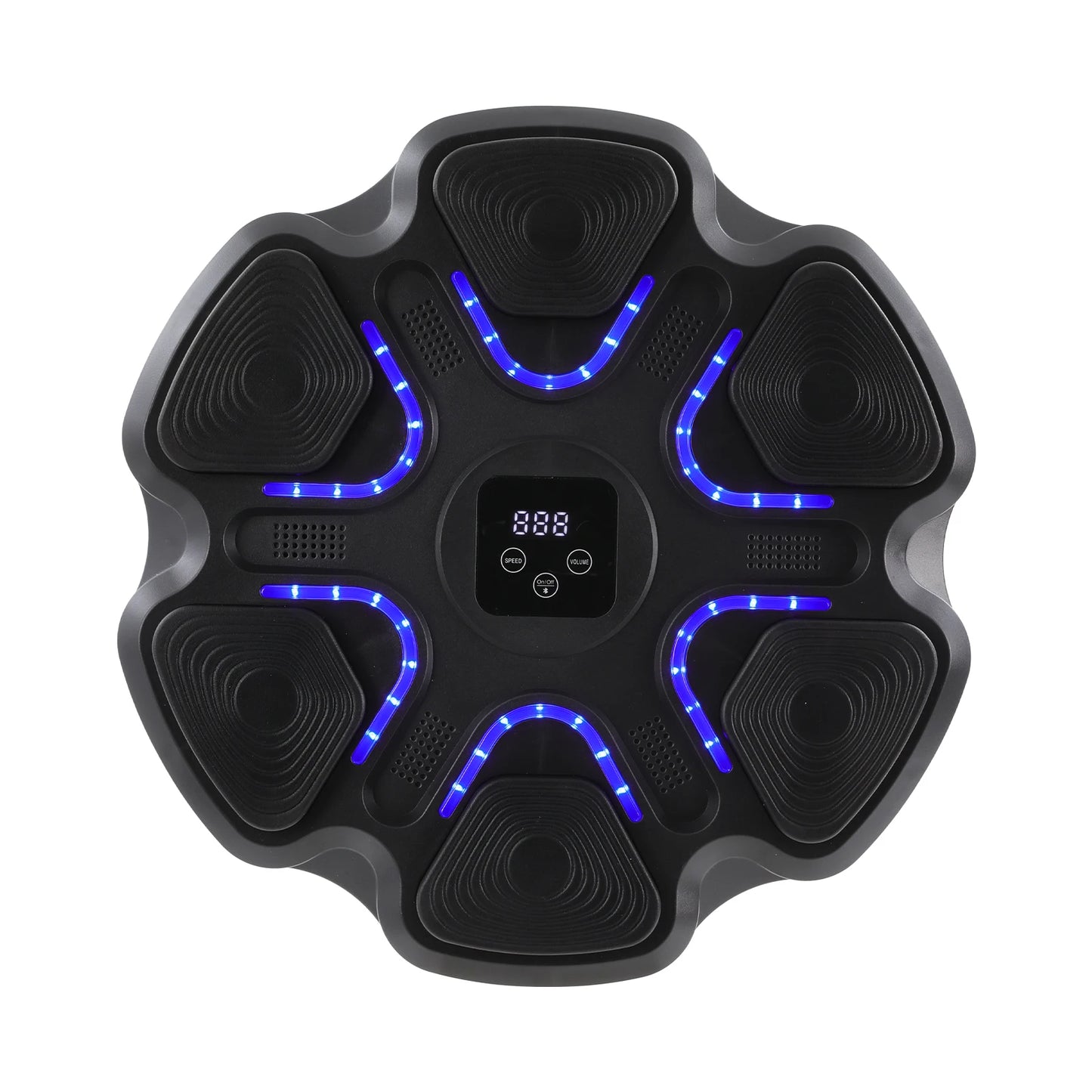 Hexagonal Music Boxing Machine with Gloves for Kids Adults Smart Boxing Target 9 Speed Modes 9 Levels 2 Pairs Gloves Black Red 6 Long 2 Short Velcro Strips Easy Install No Drilling Home Fitness Gift for Family Teen Boys
