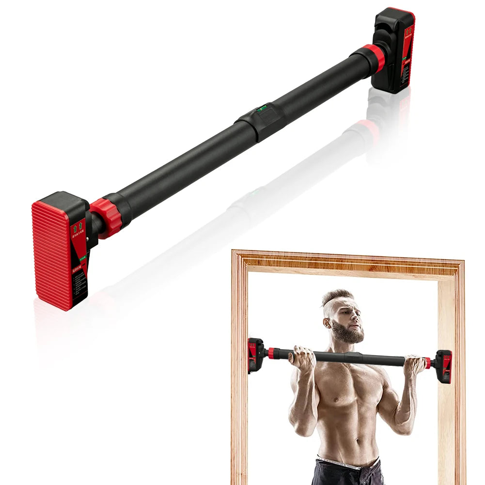 Strength Training Pull-up Bars with Level Gauge 69-92cm Adjustable Width 200kg Max Load Capacity Chin Up Bar For Doorway
