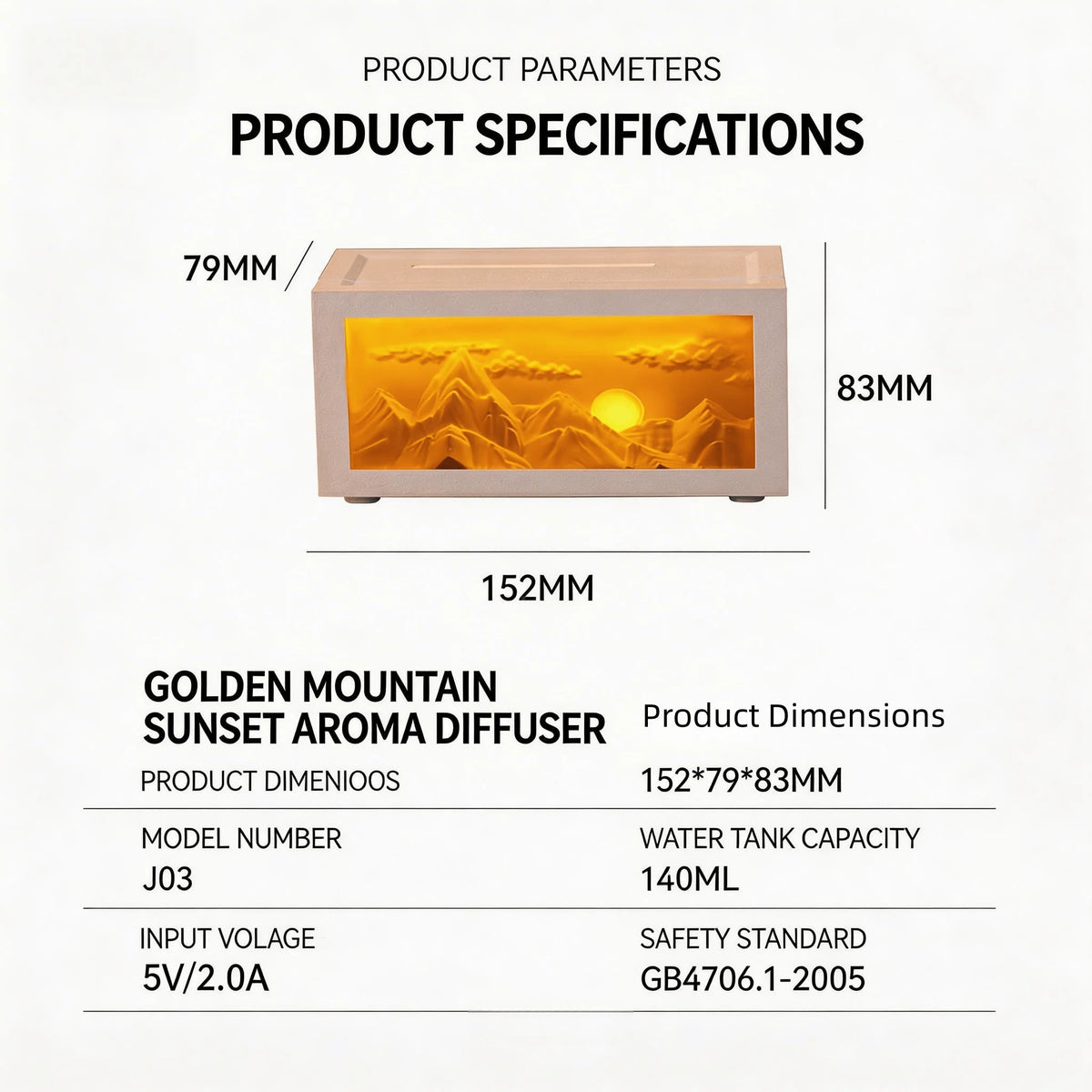 2026 New Sunrise Golden Mountain Themed Air Diffuser Humidifier, Aromatherapy Essential Oil Diffuser, Ultrasonic Aromatherapy Humidifier with Timer, Suitable for Home, Bedroom, Office, yoga Room.