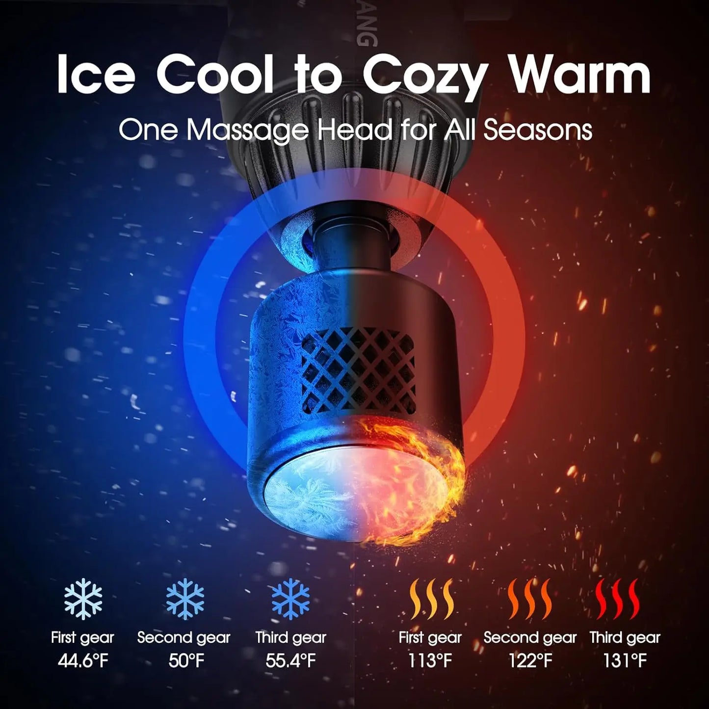 LINGTENGMassage gun with hot and cold functions, deep tissue massage gun, back and neck massager, muscle percussion massager, handheld massager, 7 massage heads, comes with storage case, Christmas gift, birthday gift, sports