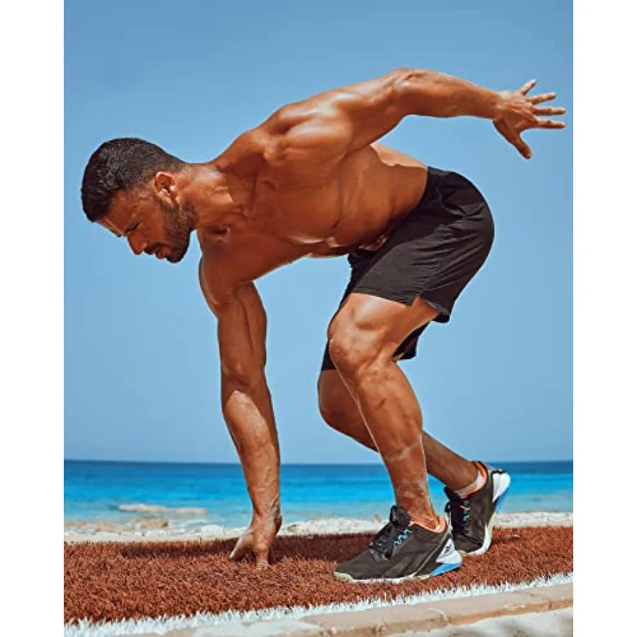 2 Pack Mens Athletic Shorts 5 Inch Quick Dry Gym Workout Shorts Men Lightweight Sports Running Shorts with Pockets