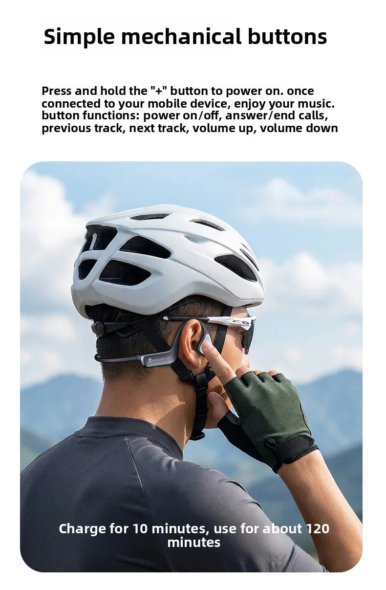 Bone Conduction Wireless Bluetooth Headphones Bluetooth 6.0 Sport Earphones Water And Sweat Proof Headset HD Call  Bluetooth Headphones With Mic