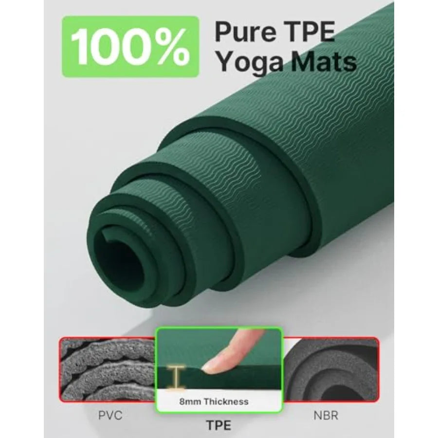 Large Yoga Mat 75 * 52 * 1/2inch,Extra Wide TPE Exercise Mat, Non-Slip Workout Mat for Pilates, Fitness, Barefoot, Home Gym Stu