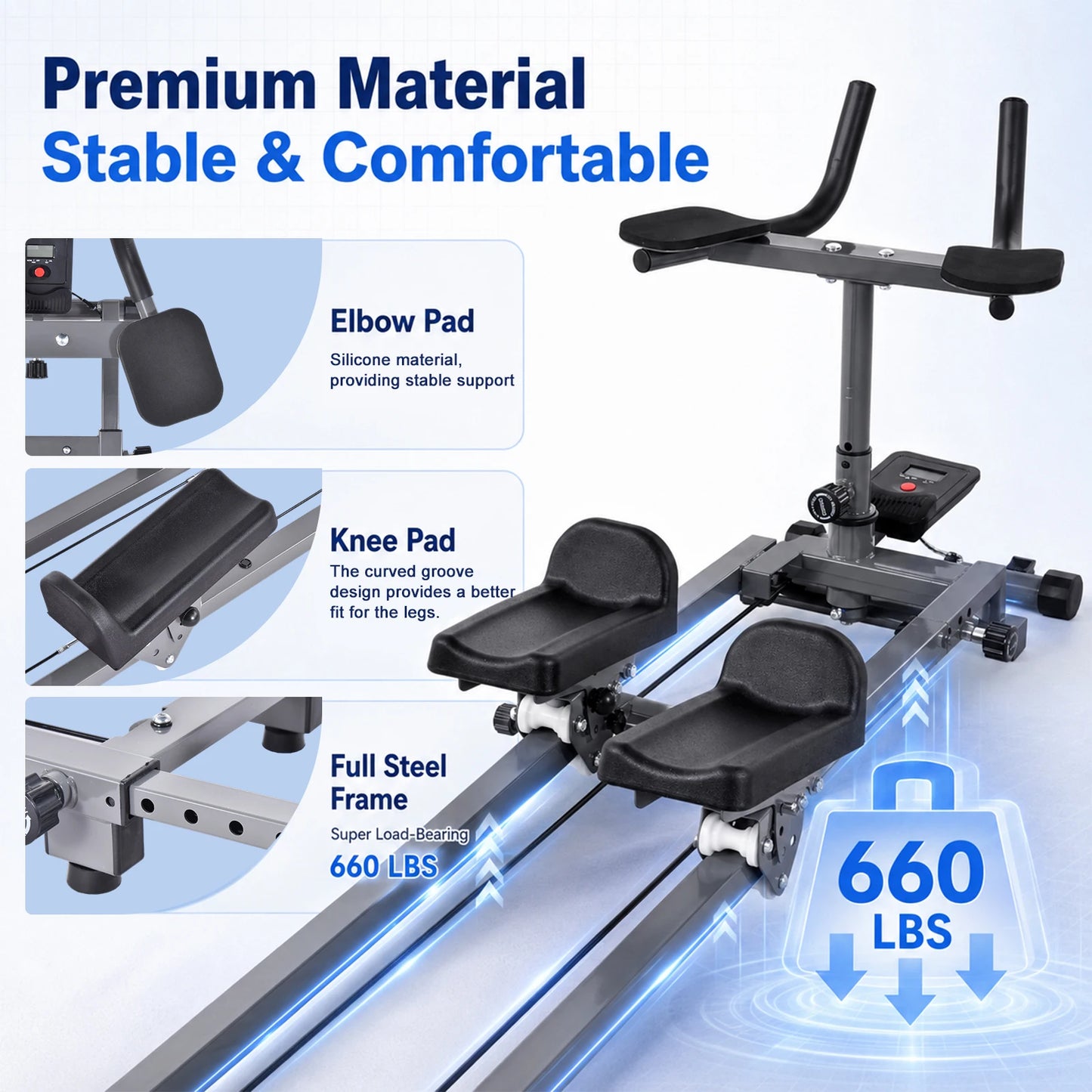 Crawling Machine, Adjustable Height Length Back Stretcher with Counter, Crawling Training Machine, for Home Gym Studio Cardio Fitness Exercise Core Training Office