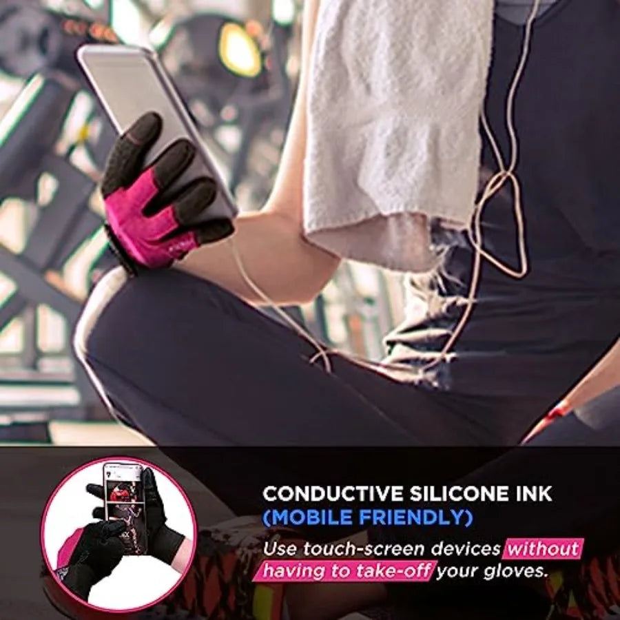 Weight Lifting Gloves Gym Workout, Full Finger Touch Screen, Breathable Anti Slip Padded Palm Protection, Fitness Strength Trai