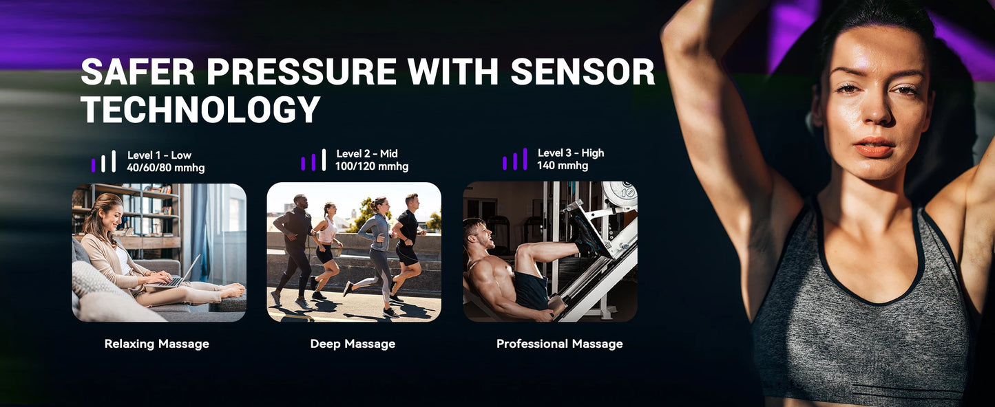 Leg Compression Massager for Circulation and Pain Relief, Air Compression Boots Sleeve for Fast Recovery,Muscle Relaxation