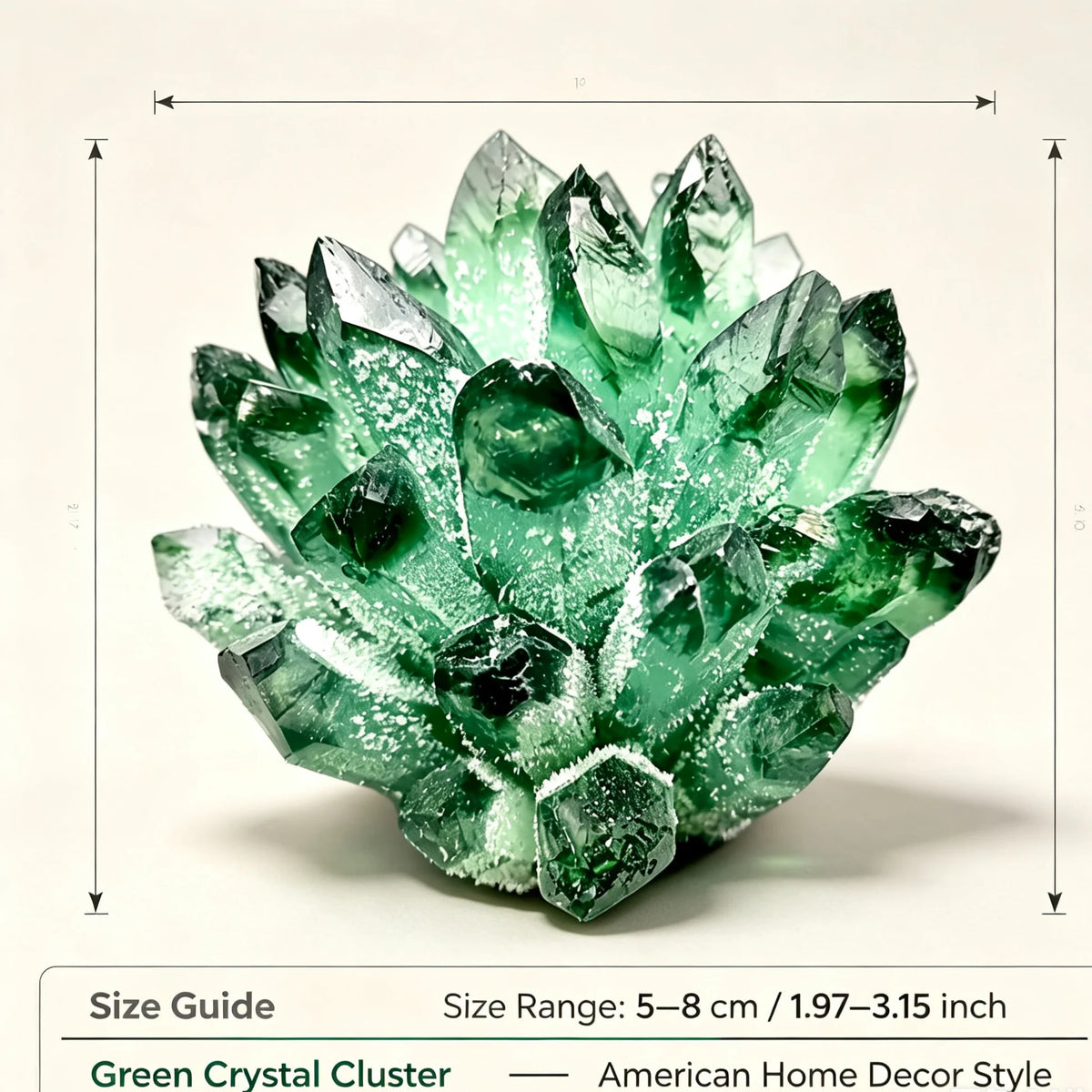 1 green quartz crystal cluster flower, random style, exquisite home decoration, DIY desktop design decoration, suitable for stunning green crystal clusters, is the best choice for housewarming, opening, and business gift givi