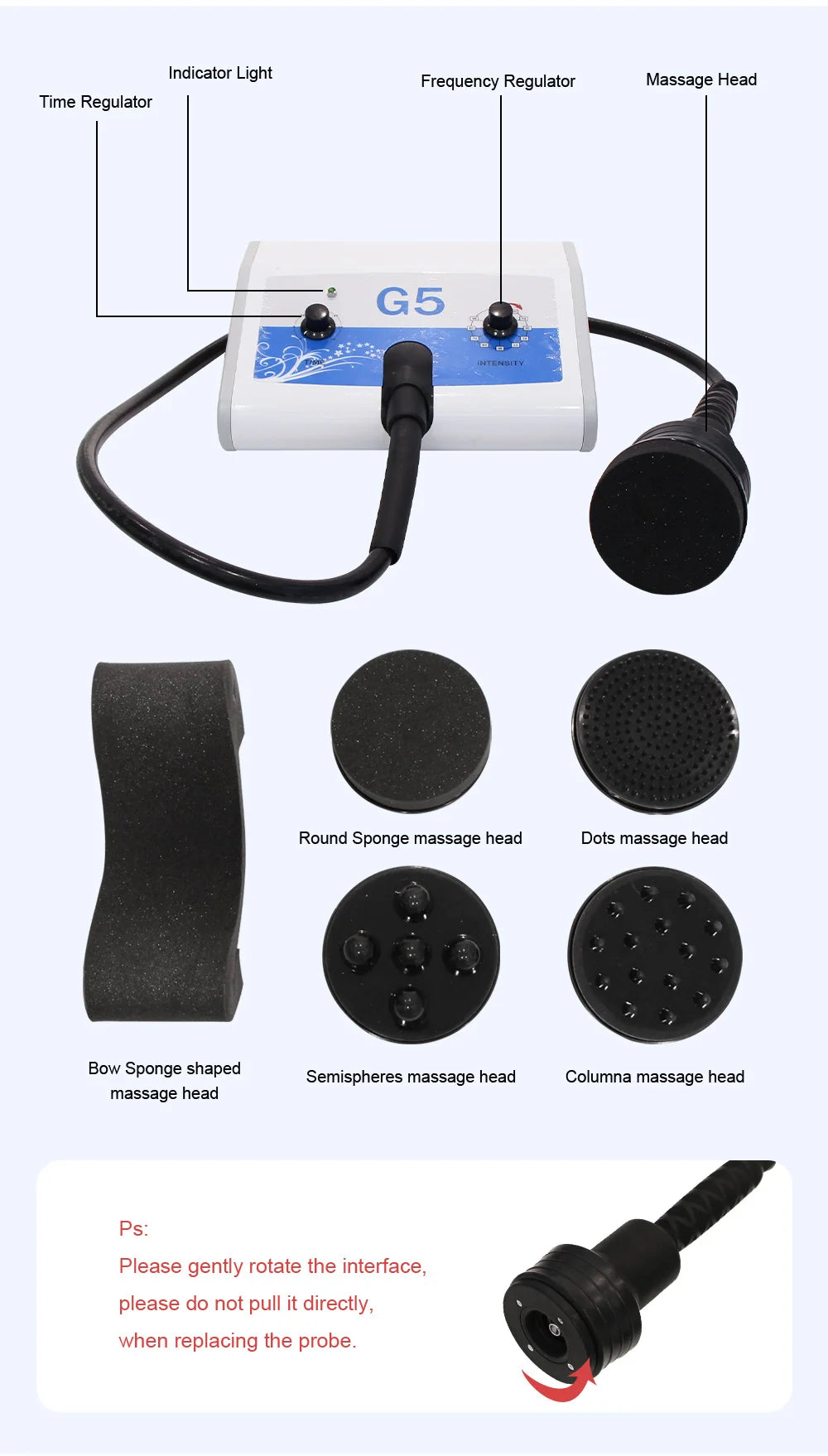 G5 Vibration Massage Slimming Fat Reduce Shaping Massager Waist Muscle Relax Anti Cellulite High Frequency Body Firming Device