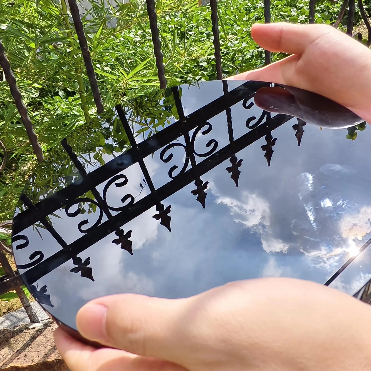 12cm/4.72'' Black Obsidian Mirror, Polished Obsidian, Ideal crystal stone Gift & Home Decoration Accessories, kawaii room decor