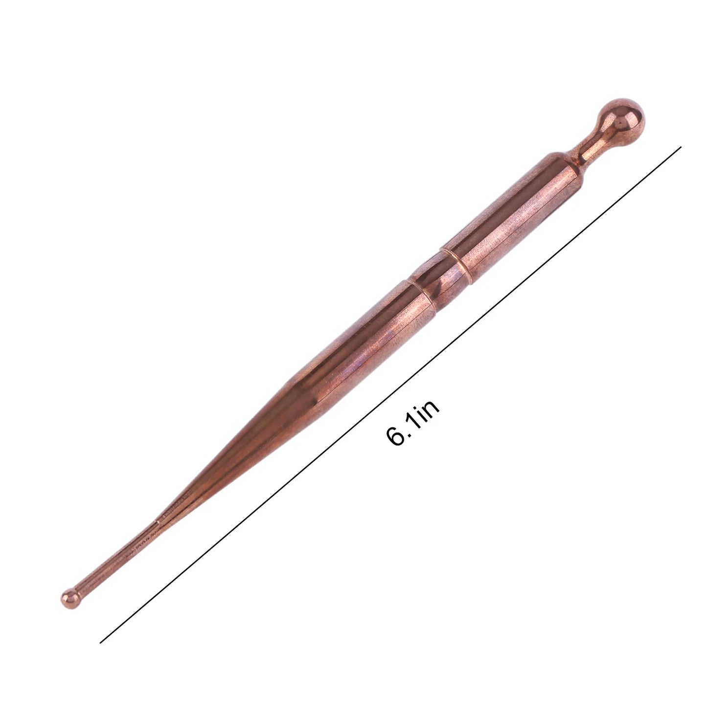Pure Copper Massage Wand Lightweight Trigger Point Massage Acupressure Pen Dual Tip Tool for Nasal Hygiene Reflexology Wellness