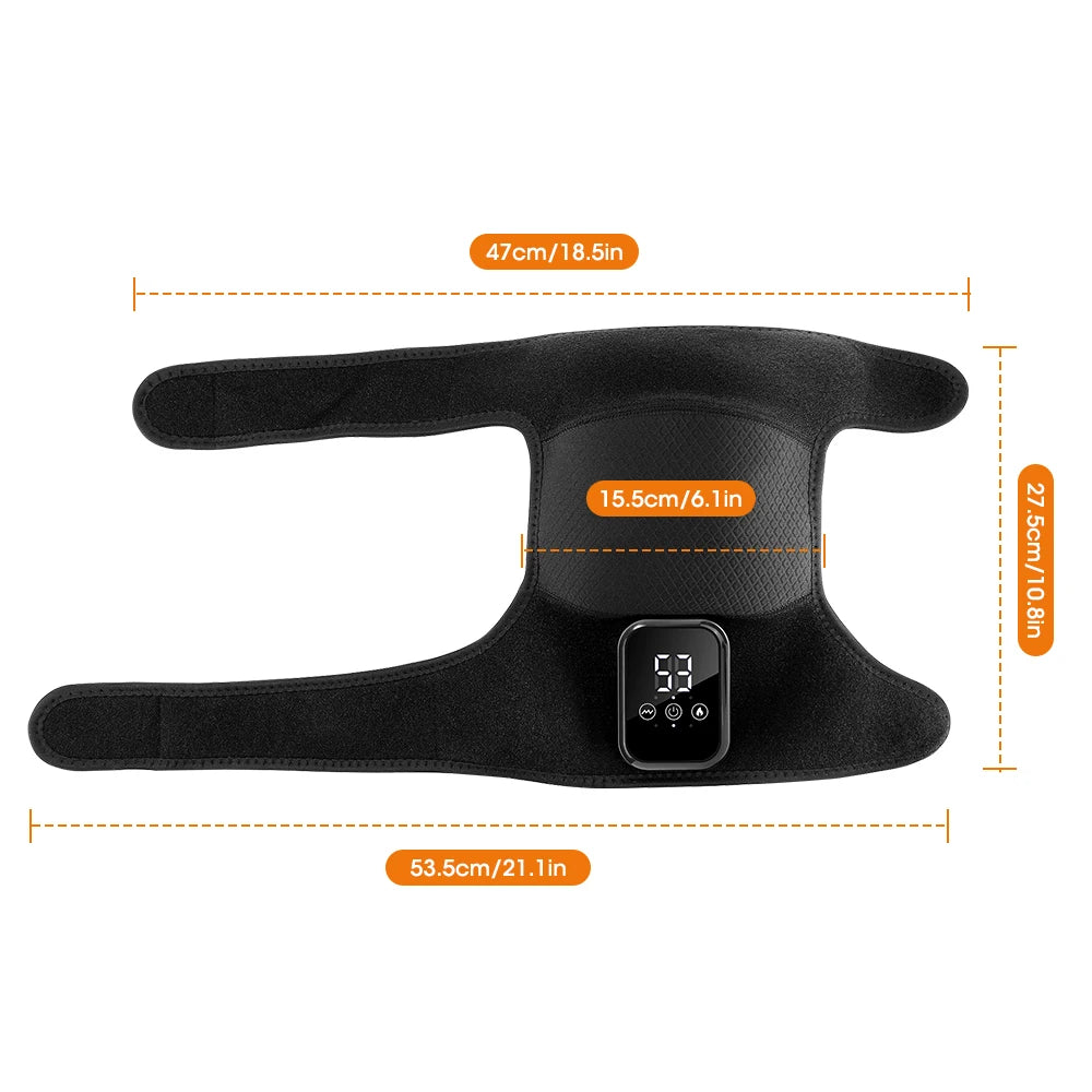 Electric Heated Vibration Knee Massage Pad 3 Level Hot Compress Thermal Joint Brace Care Muscle Relaxation Blood Circulation