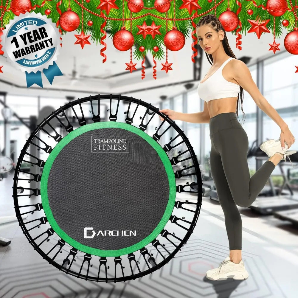 450 lbs Mini Trampoline for Adults, Quiet & Safe Bounce, 40 Inch Indoor Rebounder for Workout Fitness