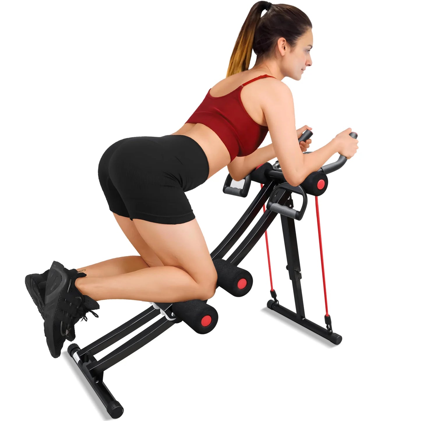 Fitness AB Machine Abdominal Trainers Core Workout Equipment 440 lbs Foldable Height Adjustable For Home Exercise Kit Whole Body