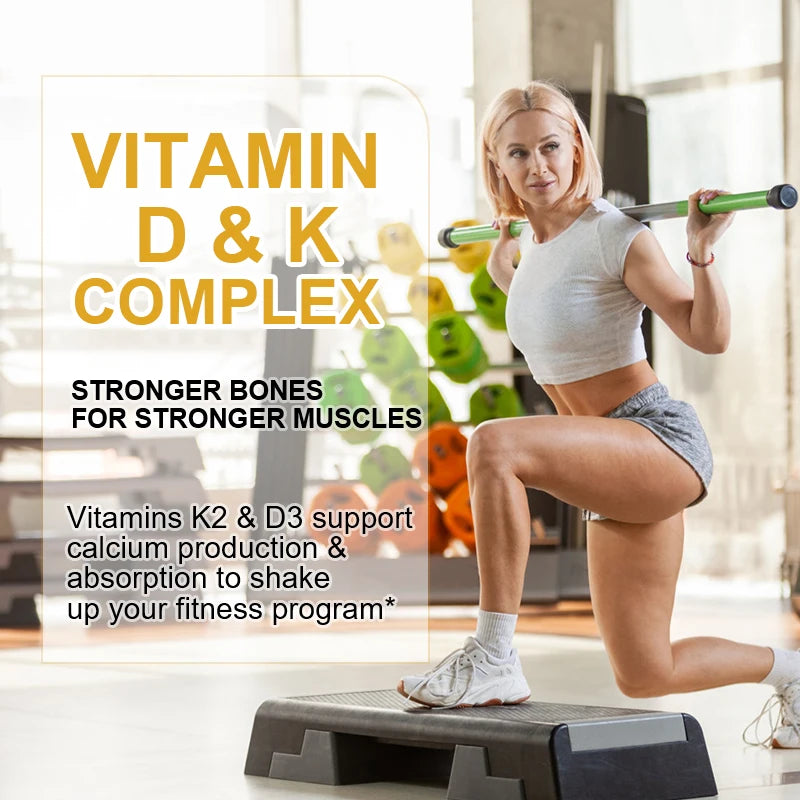 BEWORTHS Vitamin D3 & K2 Capsules Support Calcium Metabolism Absorption, Heart and Bone Health Vegan Gluten Free Strong Bone