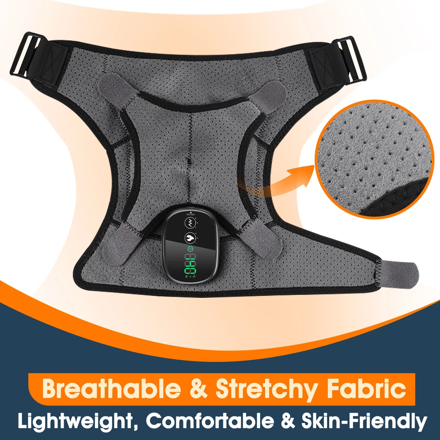 Heated Massage Shoulder Wrap Cape Touch Screen 6-Level Heat 45-70°C 3 Vibration Modes 5000mAh Muscle Fatigue Relief Unisex