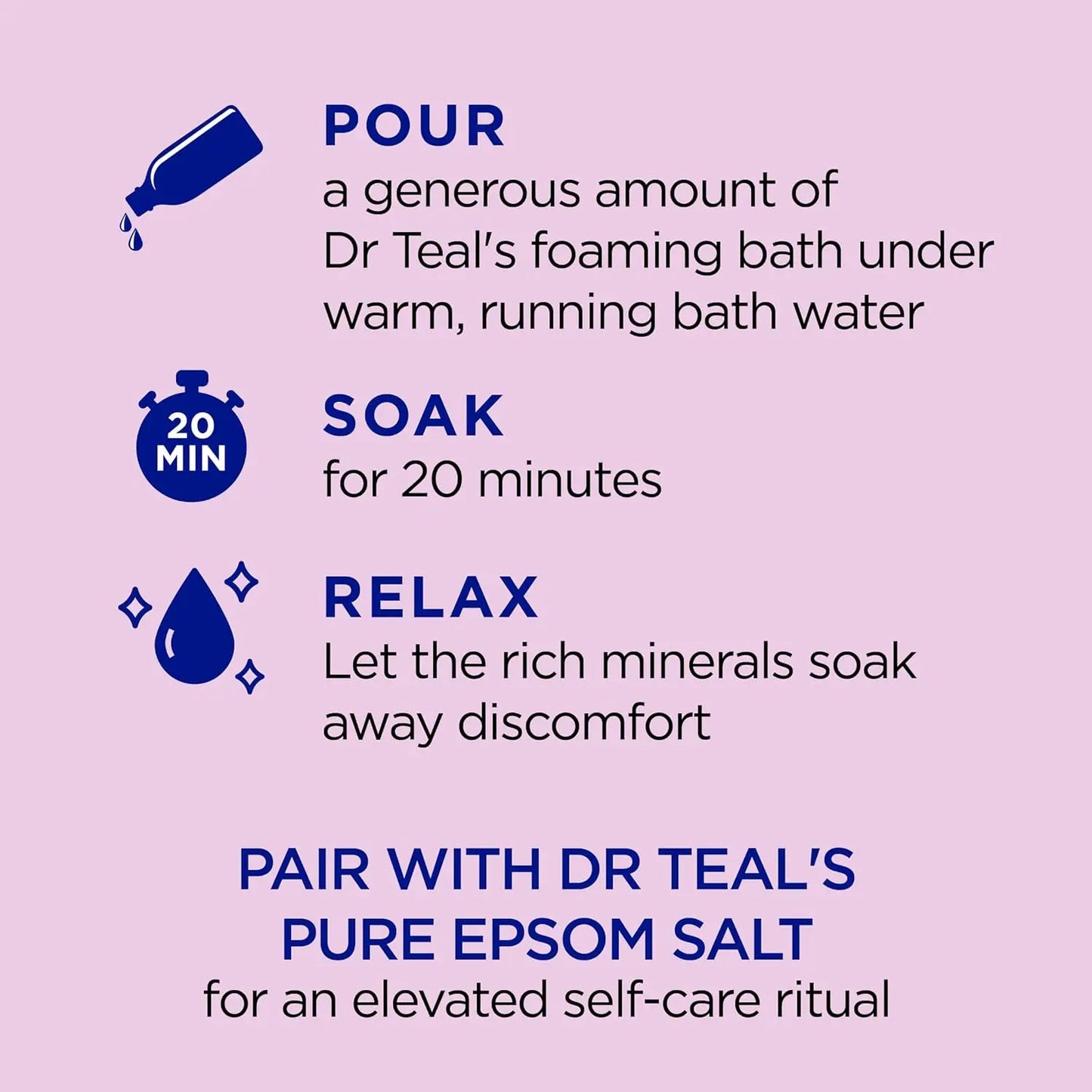 Foaming Bath with Pure Epsom Salt, Black Elderberry & Vitamin D, 34 fl oz (Pack of 2) - Relaxing & Mood Boosting