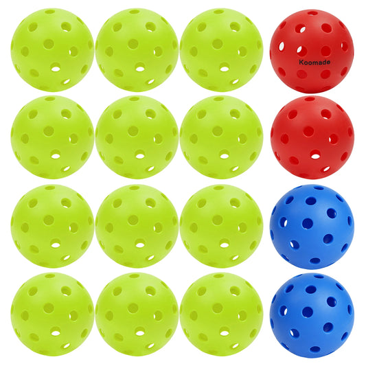 KOOMADE 40-Hole Outdoor Pickleballs 8/16Pcs Official USAPA Standard 74mm 26g Durable Tournament Training Balls All Weather Play