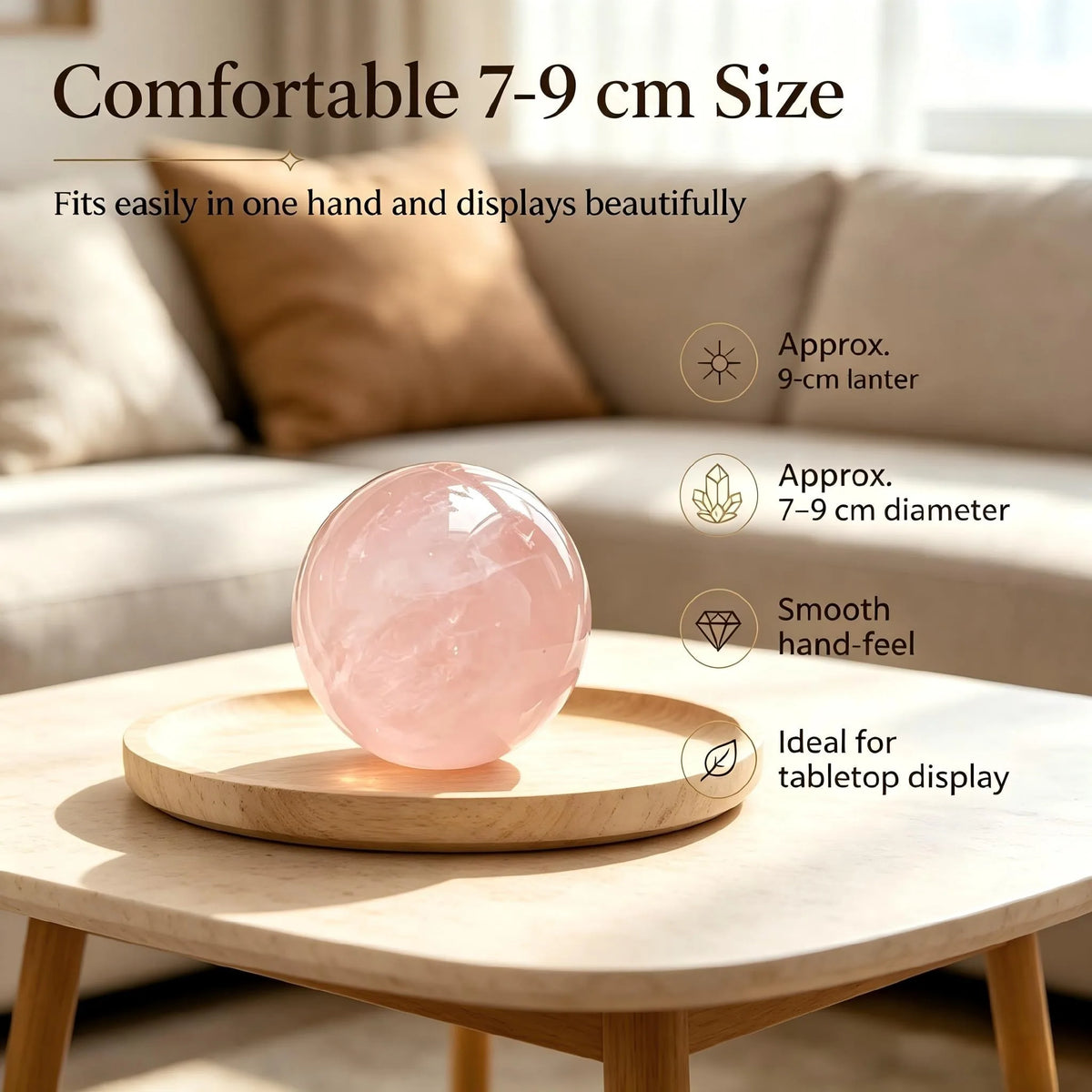 Random style rose quartz ball, polished natural crystal ball, suitable for home office wedding decoration, the best holiday gift for Valentine's Day, Christmas, Thanksgiving, and graduation day, unique gift