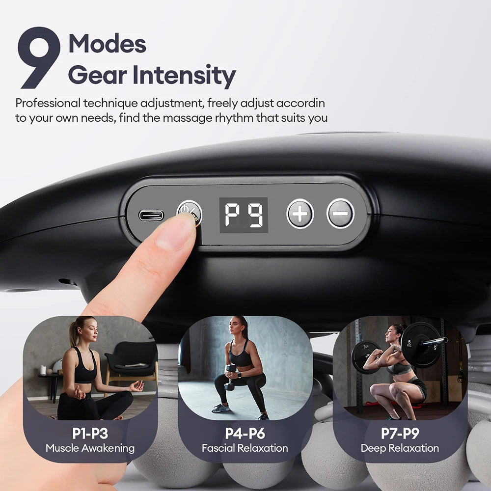 18/24 Heads Fascia Gun Red Light Deep Tissue Muscle Massager Wireless Massage Gun for Back Waist Leg Body Muscle Relaxation Home Gym