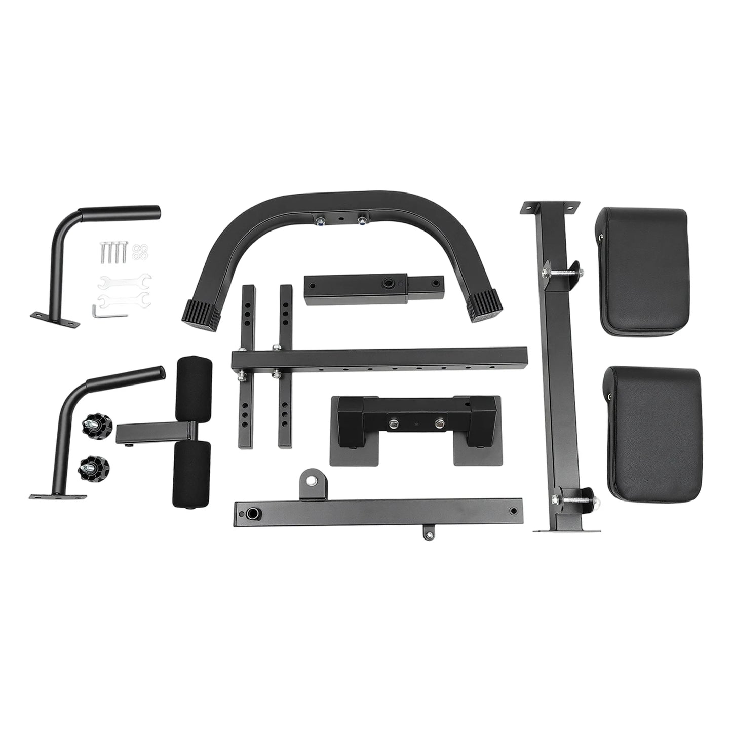 Back Extension Roman Chair Steel Frame Foldable Hyperextension Bench 5 Incline Angles 8 Adjustable Abdominal Pad Length 150Kg Load Capacity Multi-functional Core Workout Bench Anti-slip Handle Pedal Home Gym Fitness Equipment