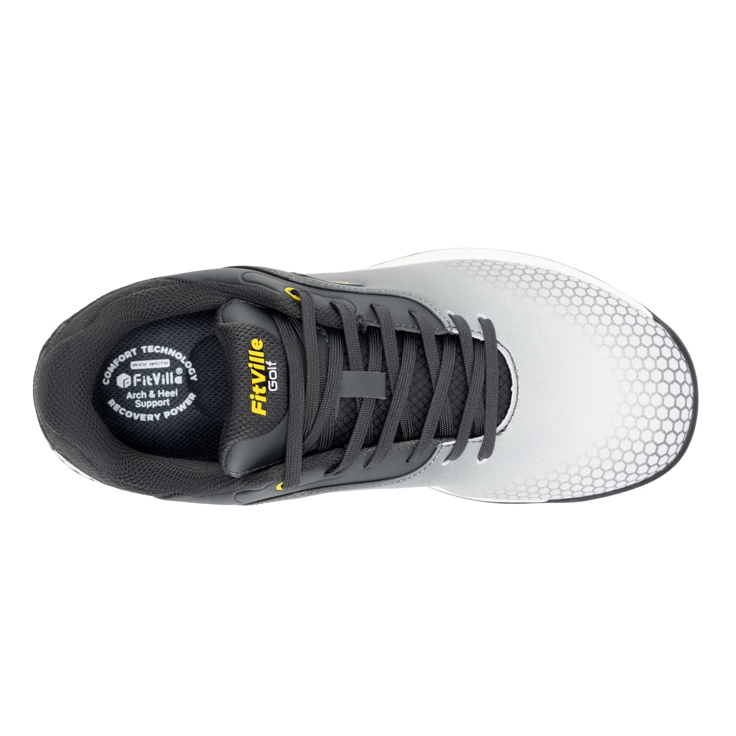 FitVille Wide Men's Golf Shoes Non-Slip Wear-Resistant Comfortable Pickleball Sports Shoes Suitable for Swollen Feet Relieve Toe