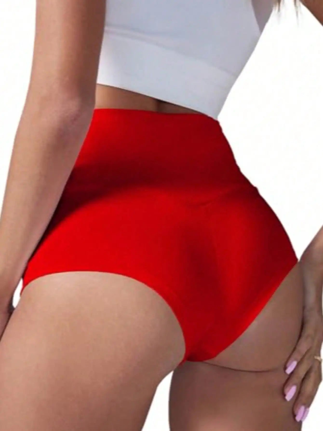 Women's High Waist Yoga Shorts with Pockets, Booty Lifting Workout Leggings, Athletic Compression Sport Shorts