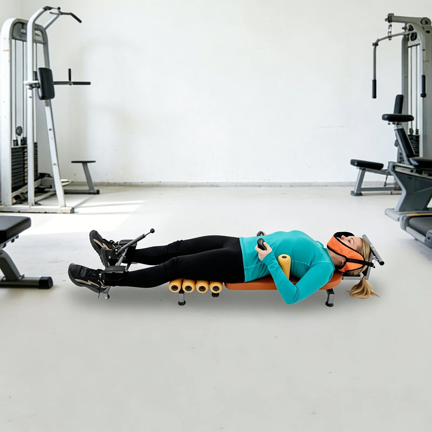 Electric Stretching Bench, Adjustable Back Stretching Machine with Remote Control & 8 Gears Length for Neck Back Relief